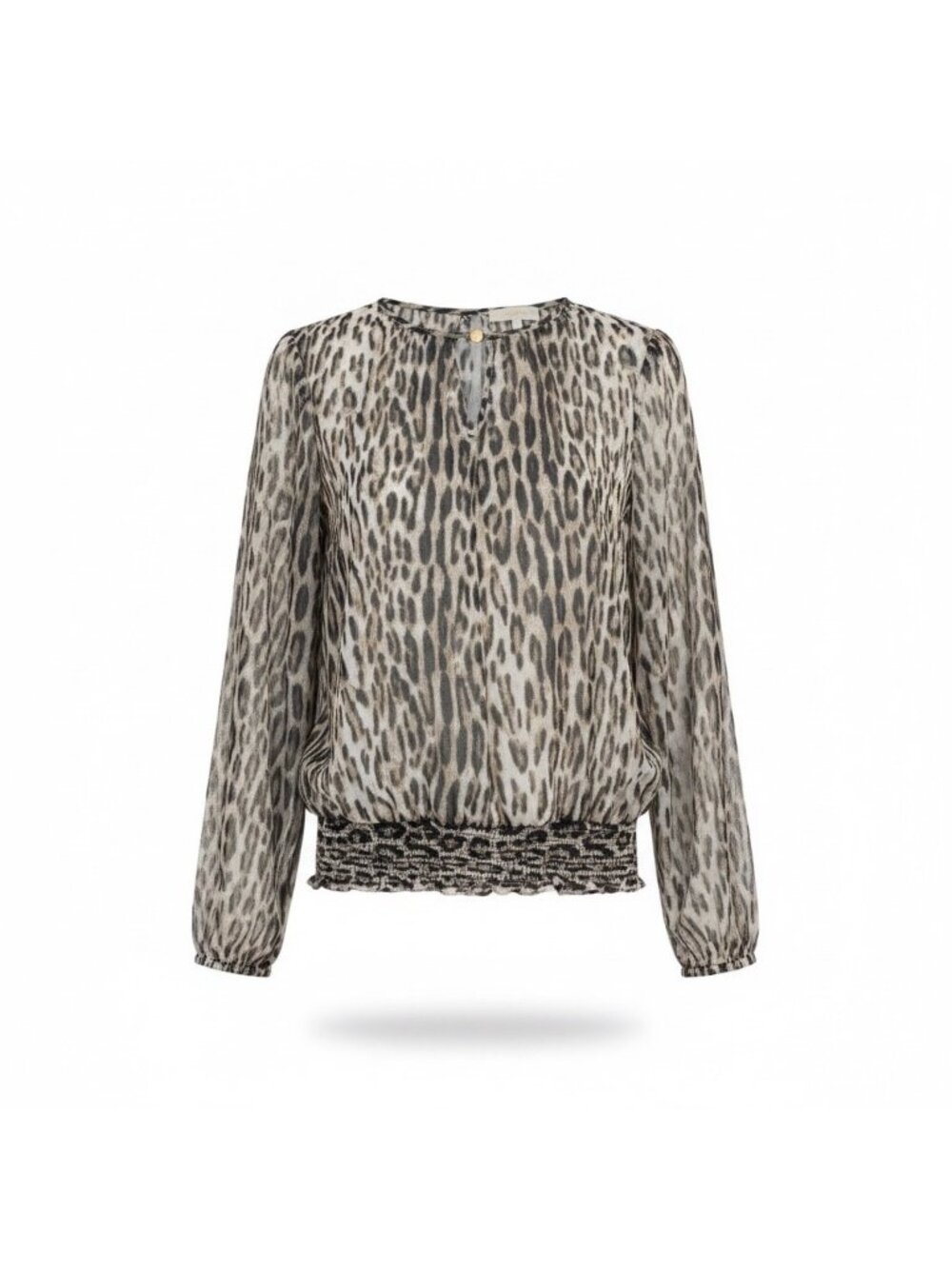 Michael Michael Kors Womens Animal Print Metallic Blouse Size S